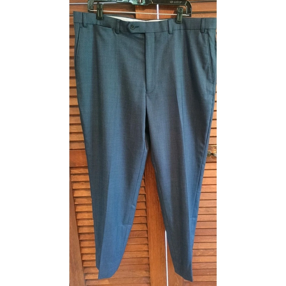 Hart Schaffner Marx Mens Navy Blue 98% Wool Dress Pants 38RWaist 28Length